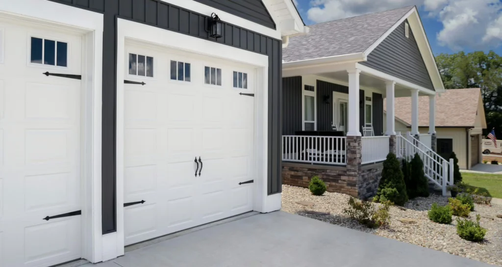 4400-series country white insulated steel garage door