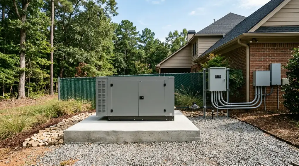 generator installation work, project example in Jackson, GA
