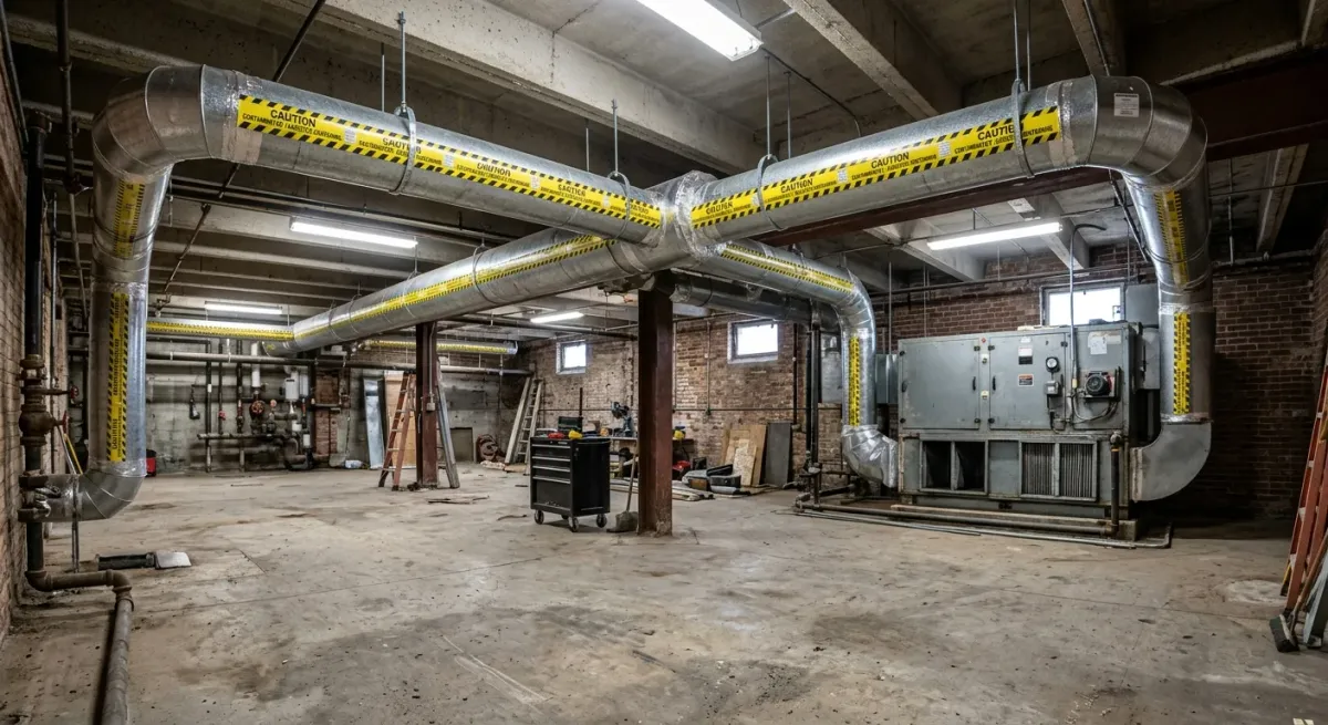 contaminated ductwork work, project example in Plainfield, IL