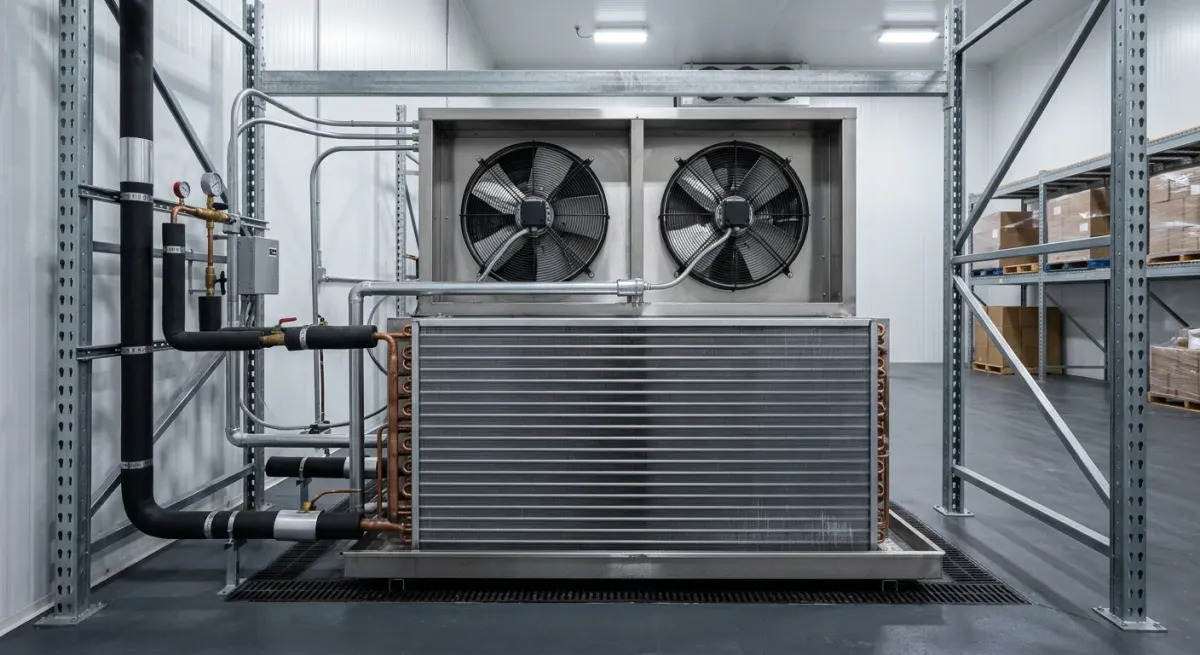 Commercial condensing unit with two fans