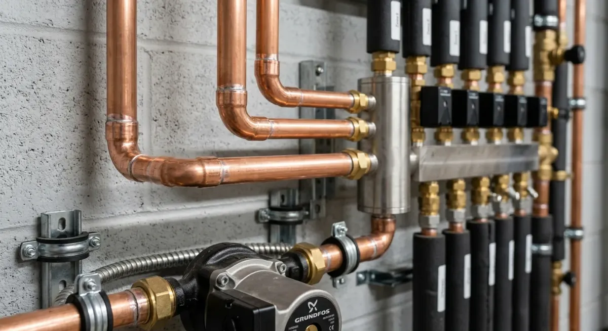 heating system installation work, project example in Plainfield, IL