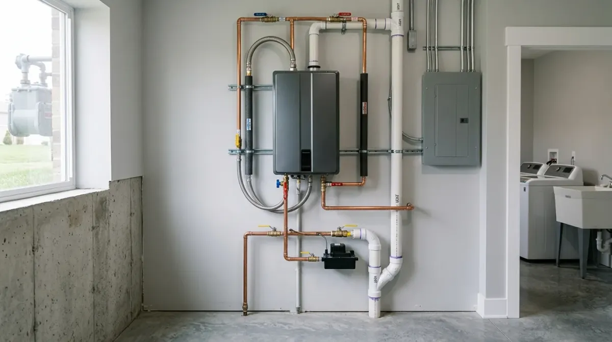 hot water on demand work, project example in Plainfield, IL