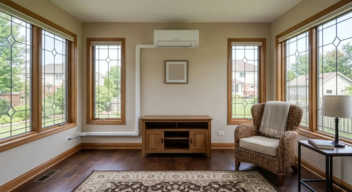 Indoor mini-split unit on a wall