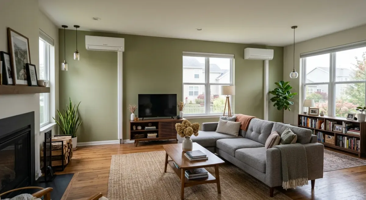 Indoor mini-split units in a living room