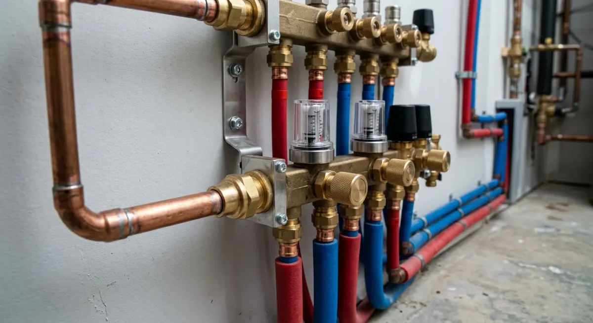PEX and copper water manifold