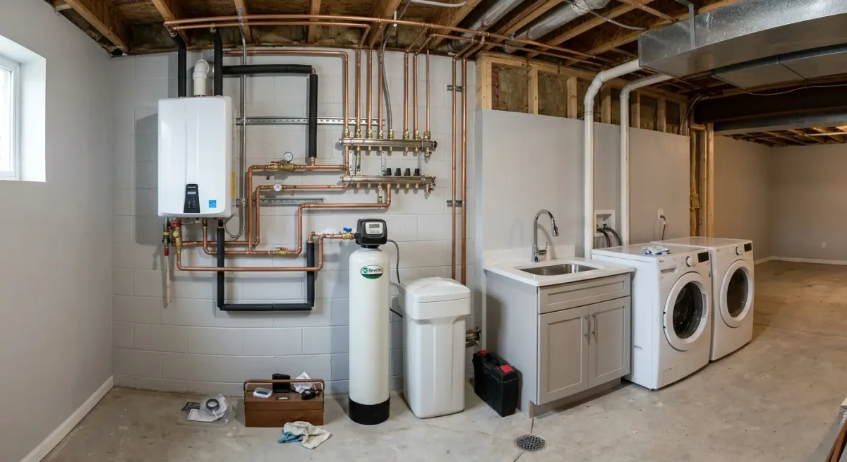 plumbing repairs installations work, project example in Plainfield, IL