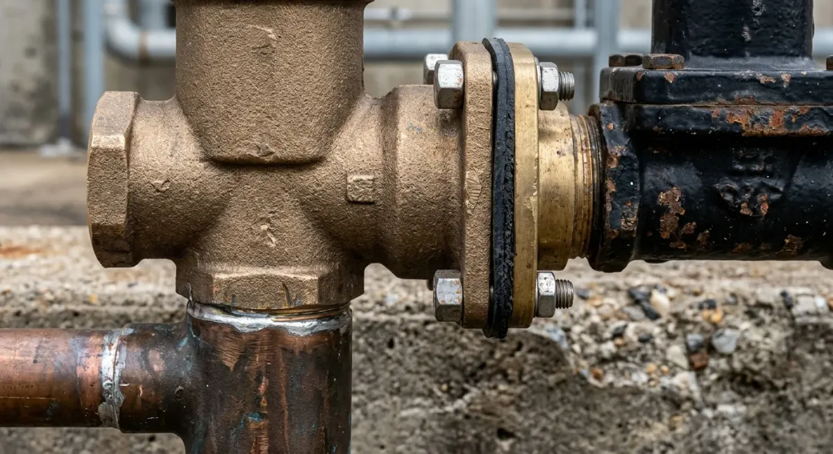 Brass backflow preventer valve assembly