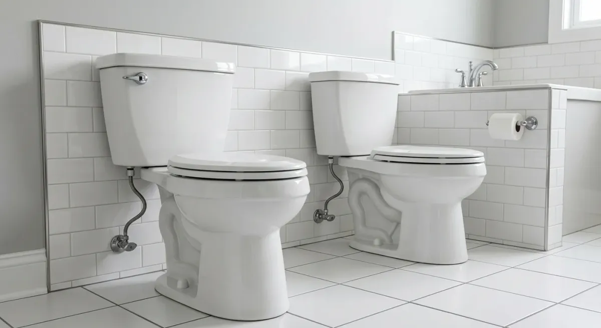 Two toilets side by side
