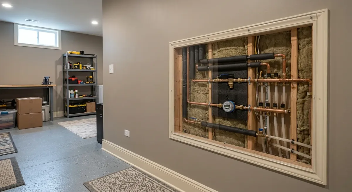 running water sounds in walls work, project example in Plainfield, IL