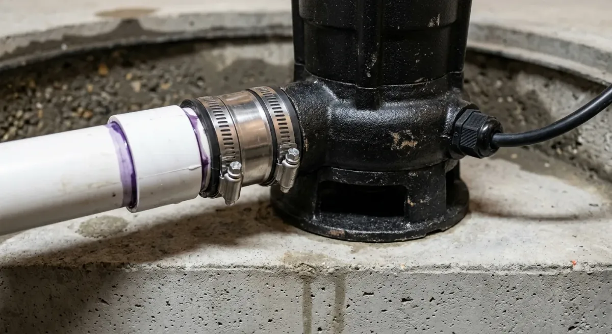 sump pump repair install work, project example in Plainfield, IL