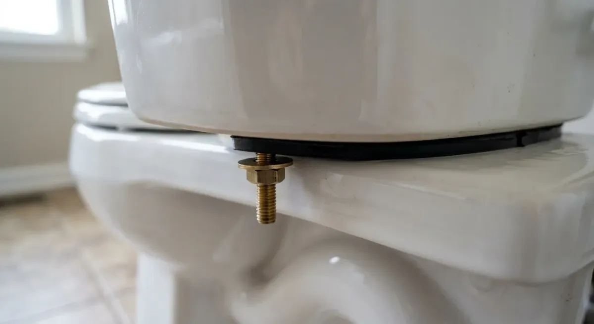 Base of a toilet where it meets the floor