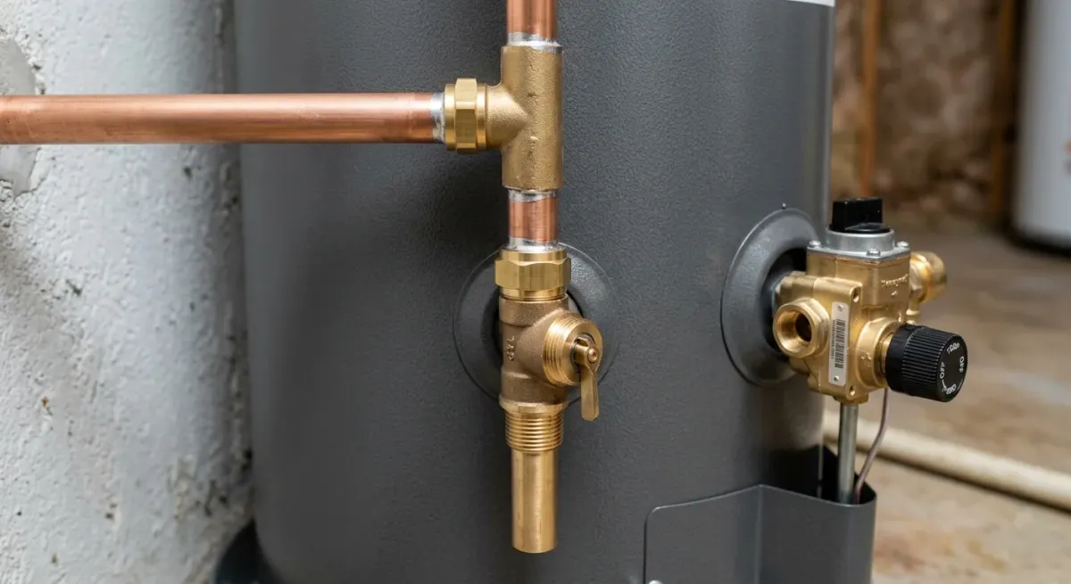 Water heater fittings and valves