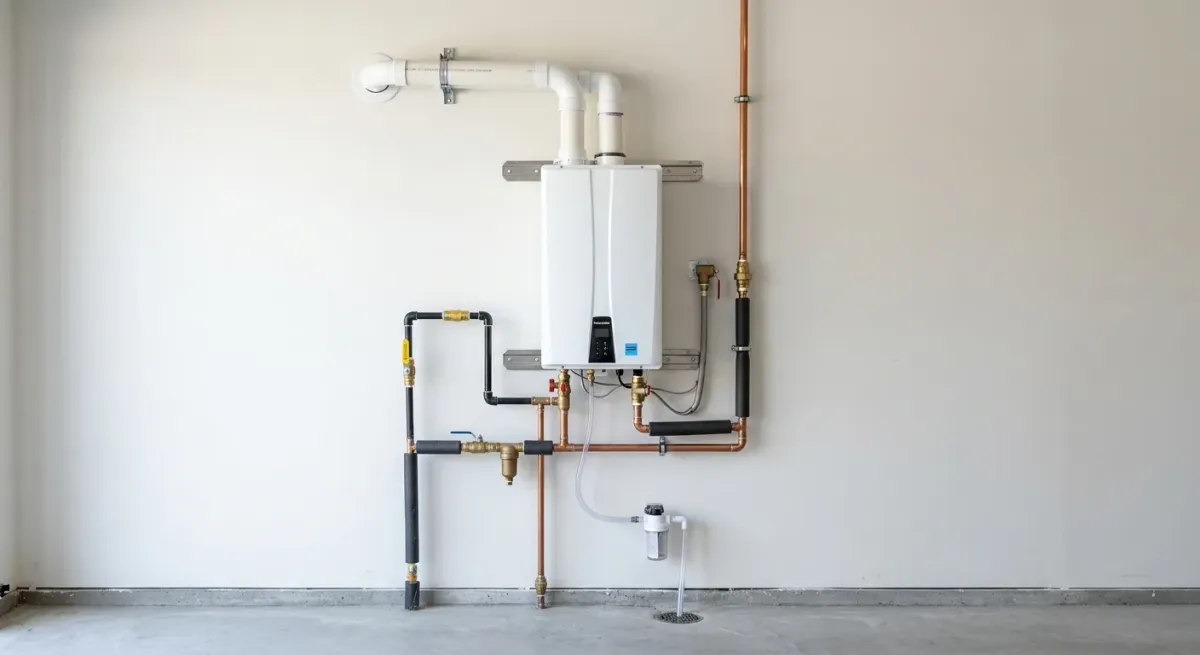 tankless water heater upgrades work, project example in Plainfield, IL