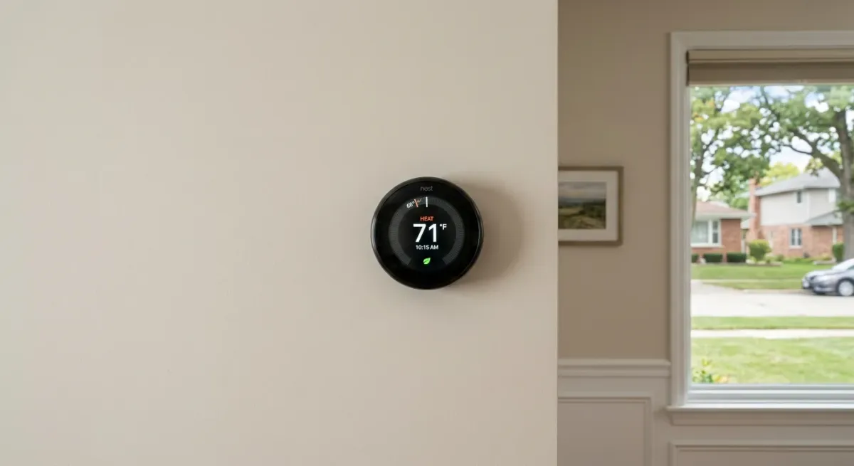 thermostat repair replacement work, project example in Plainfield, IL