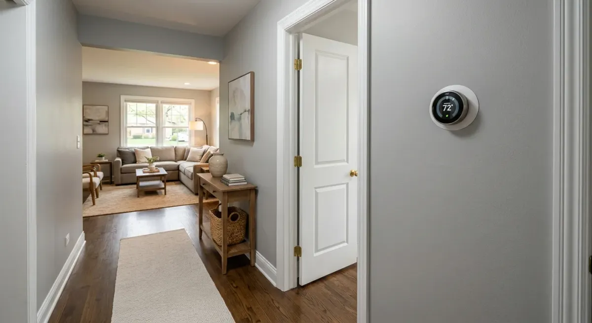 thermostat upgrade signs work, project example in Plainfield, IL