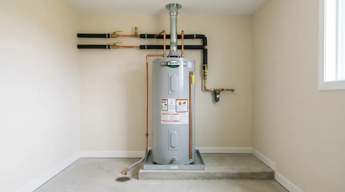 water heater replacement work, project example in Plainfield, IL