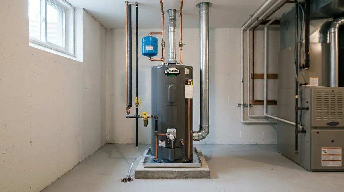 water heater replacement work, project example in Plainfield, IL