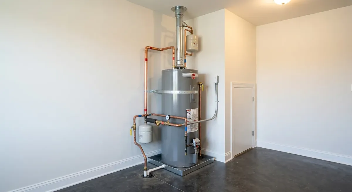 water heater work work, project example in Plainfield, IL