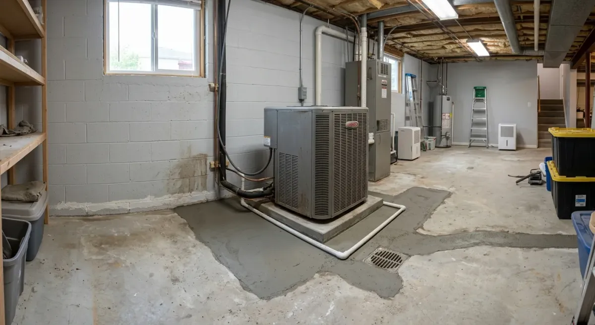 water leaks around the unit work, project example in Plainfield, IL