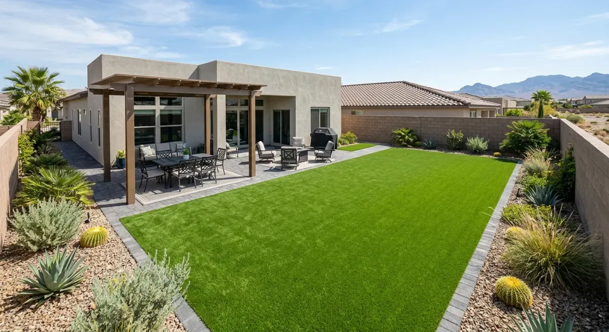 turf installation work, project example in North Las Vegas, NV