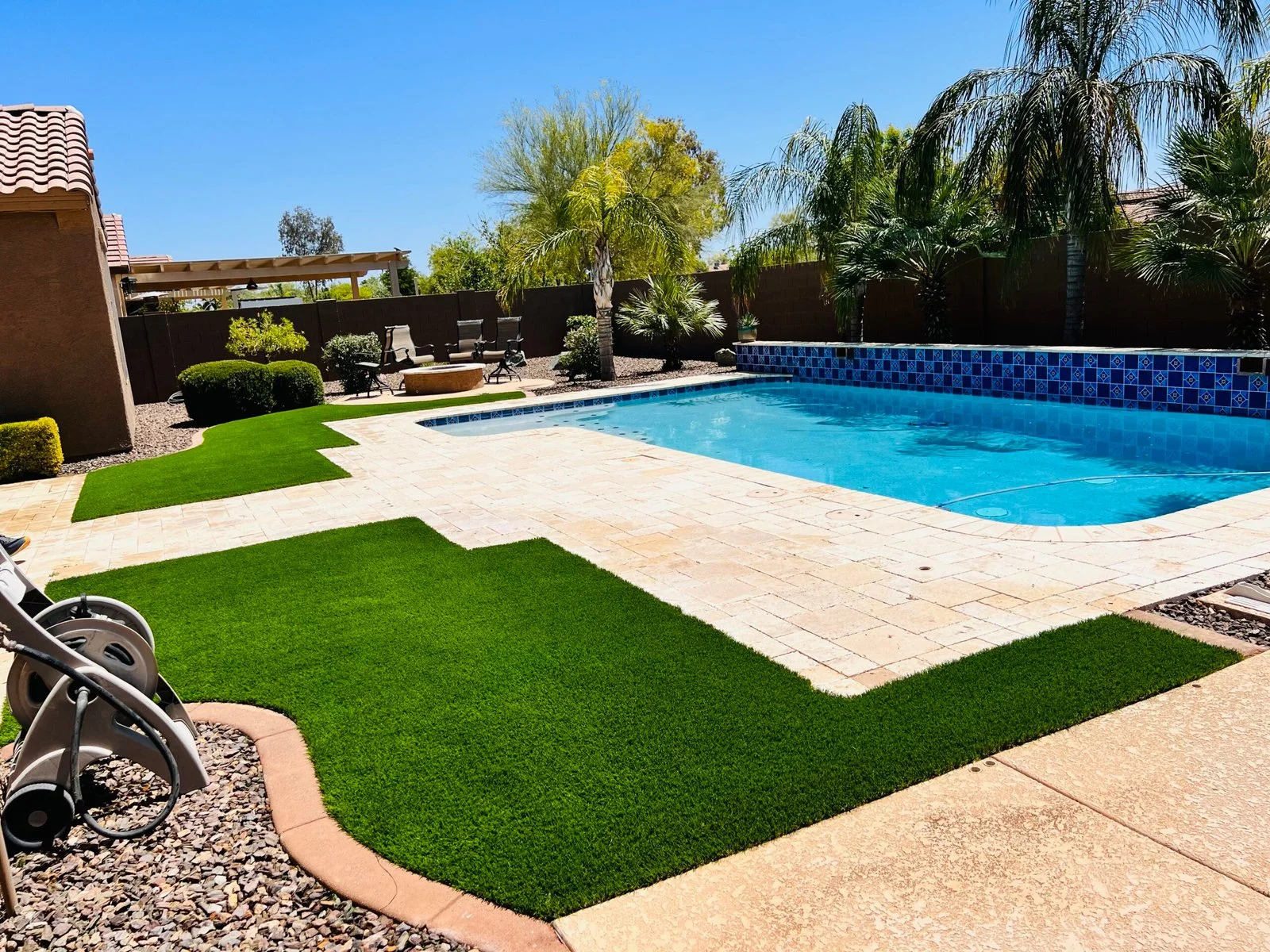 artificial turf installation work, project example in Carefree, AZ