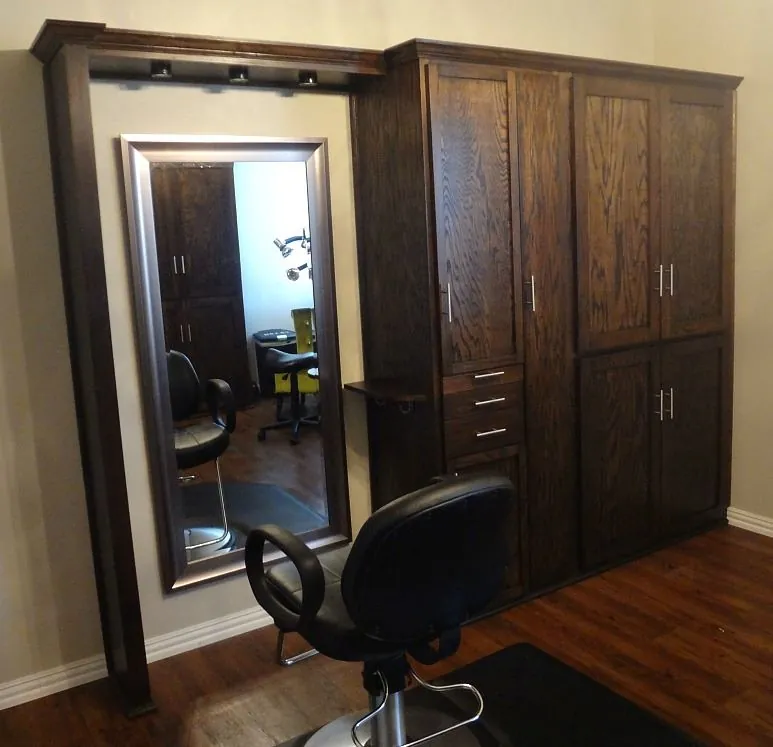 Stained wood cabinet built for a commercial client