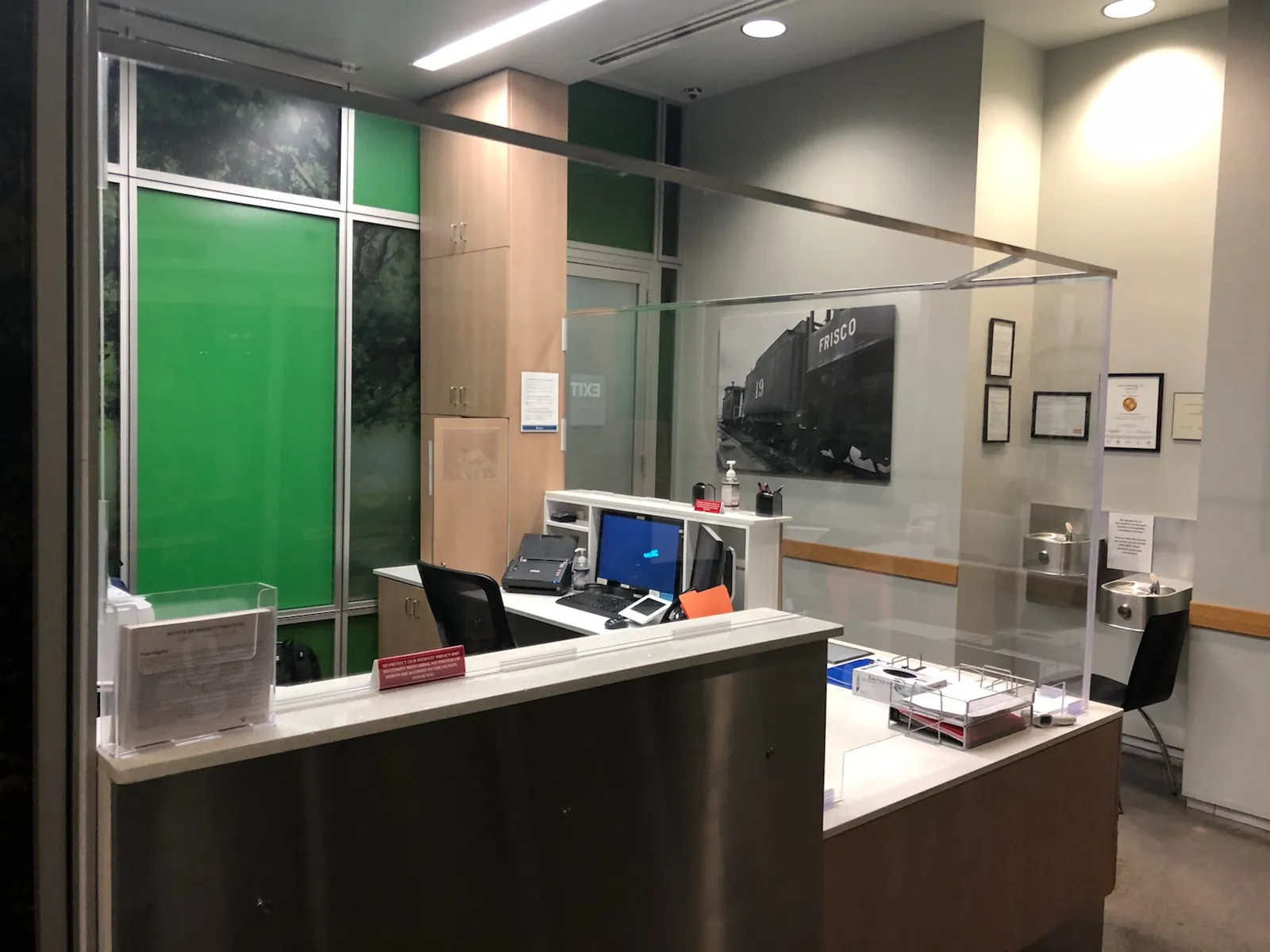 Commercial office reception area