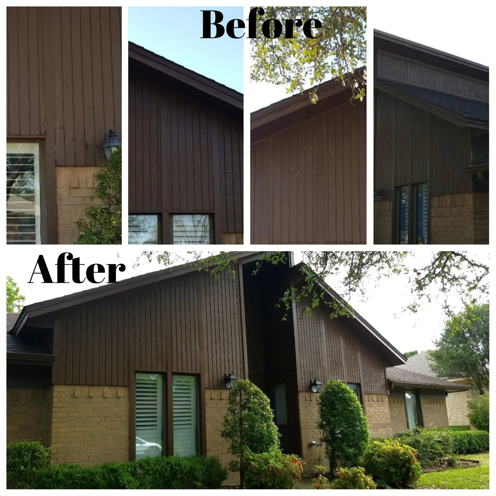 Home siding before and after repainting