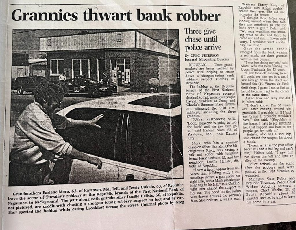 Grannies thwart bank robber