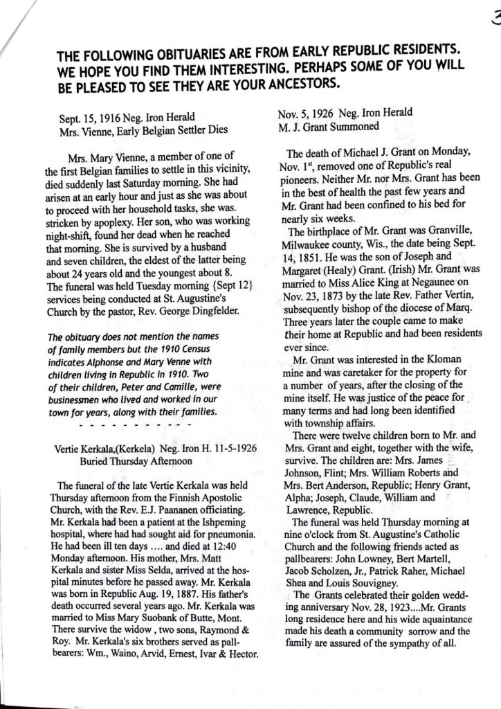 Republic Area Historical Society Fall Newsletter 2020 - Page 3