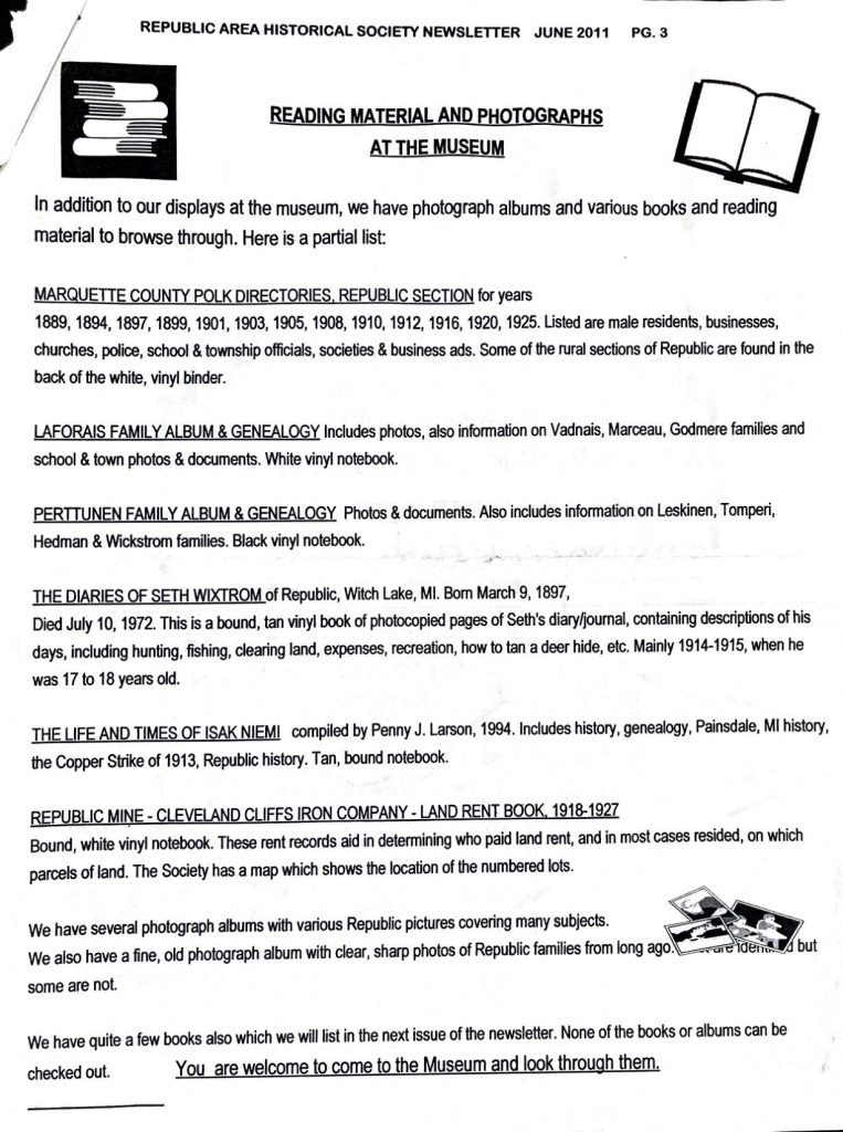 Republic Area Historical Society Newsletter June 2011 - Page 3