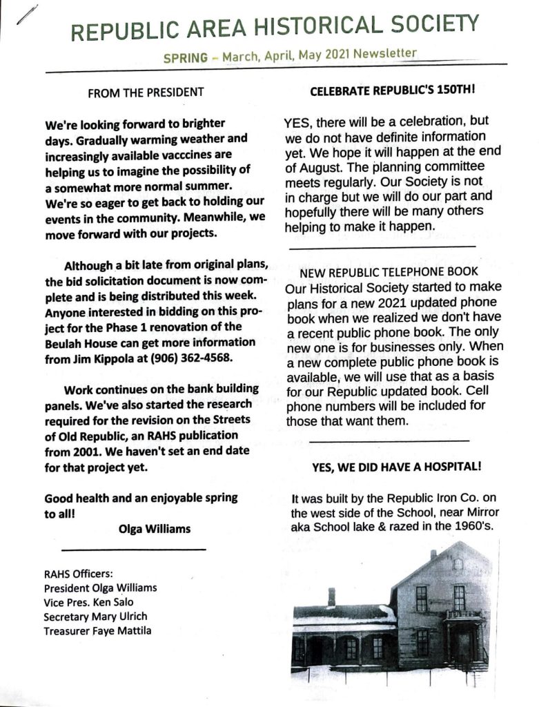 Newsletter Spring 2021 - Page 1