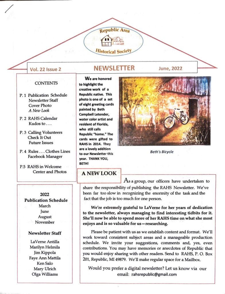 Newsletter - June 2022, page 1