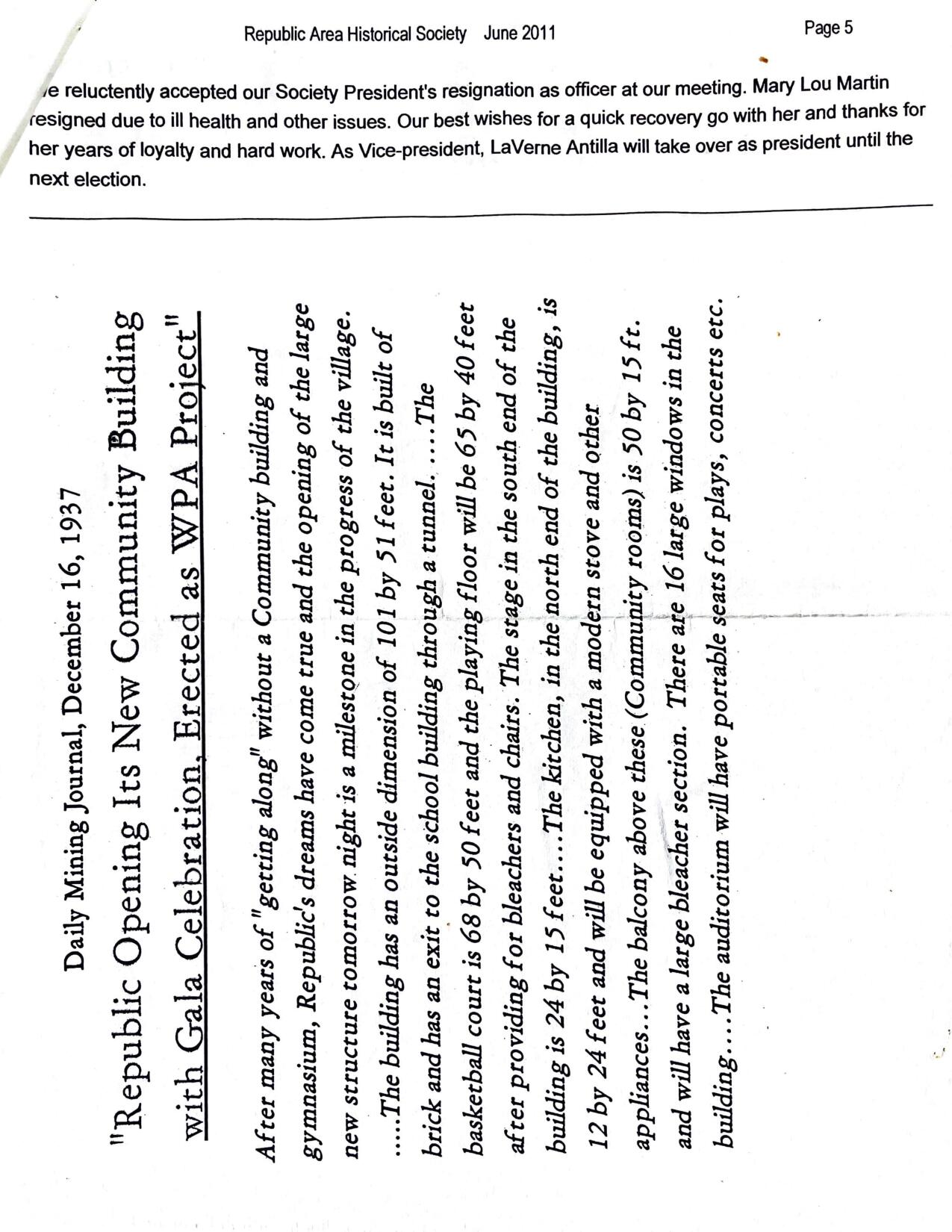 Republic Area Historical Society Newsletter June 2011 - Page 5