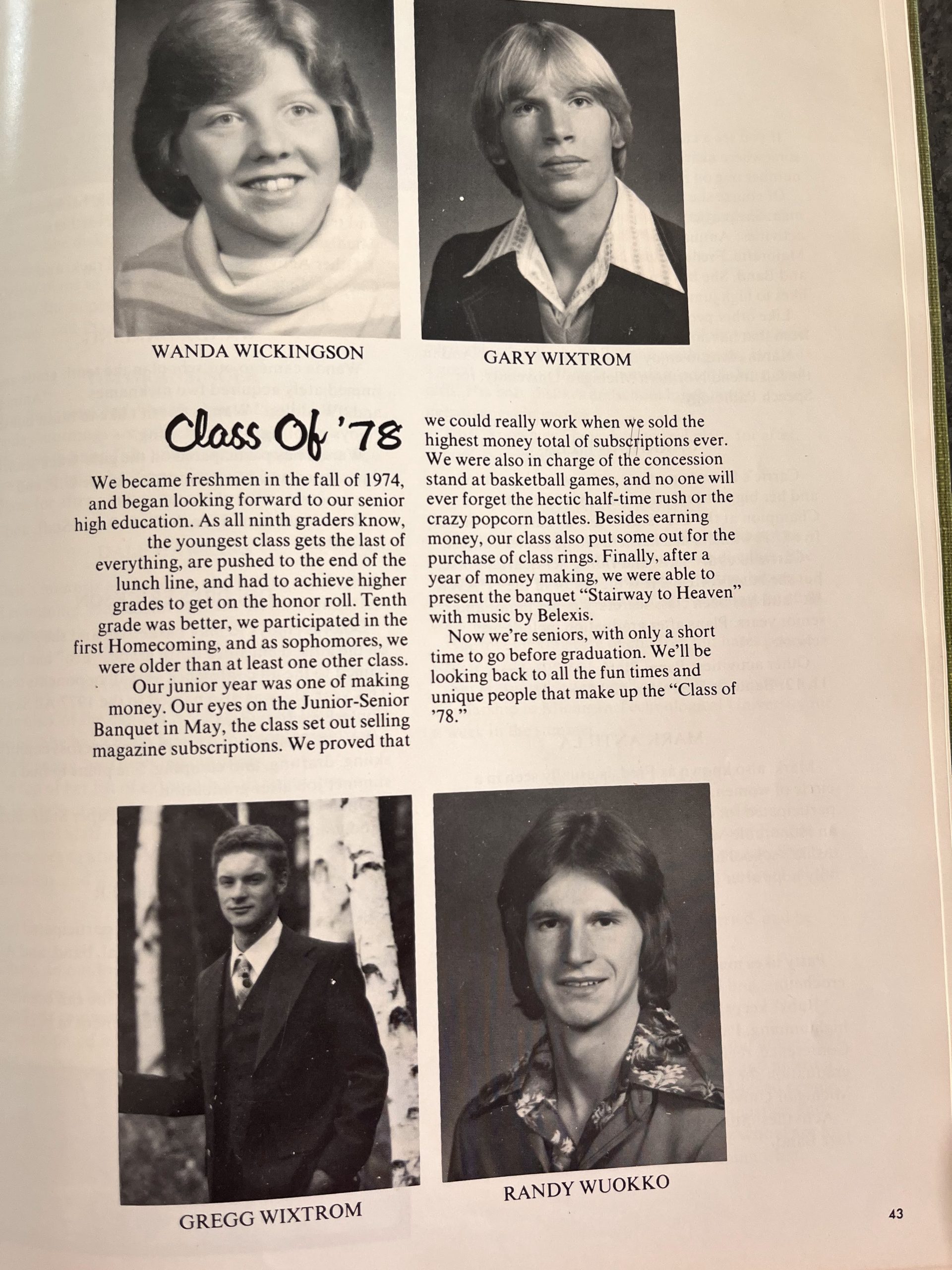 1978 Republic Area Historical Society yearbook page