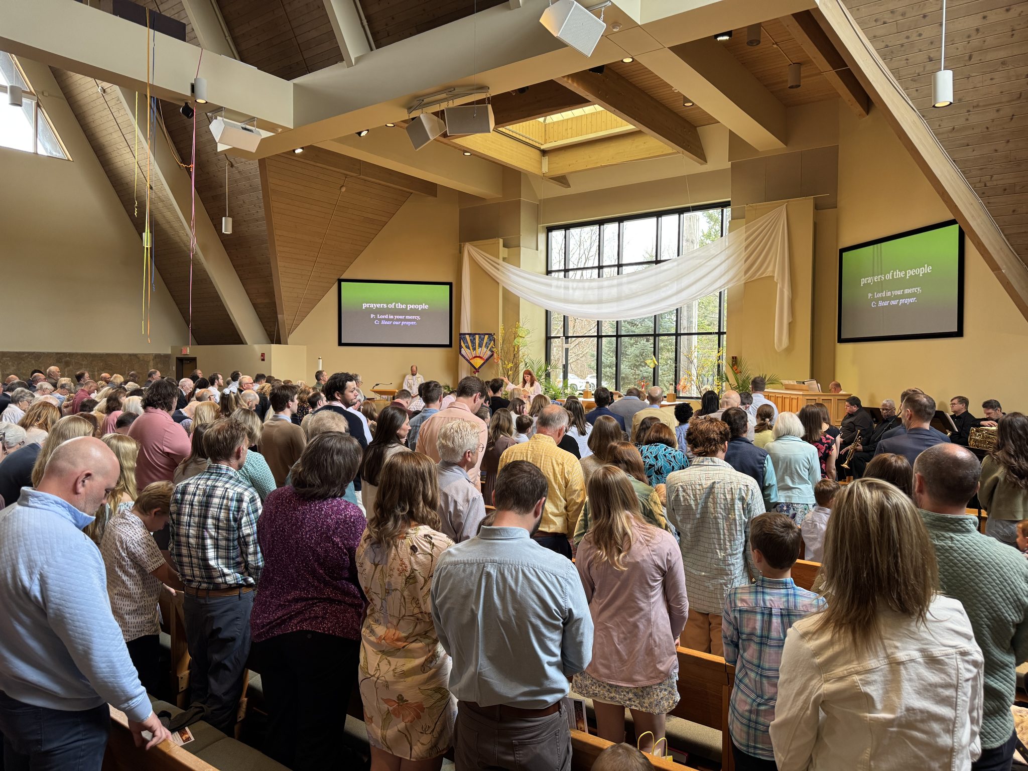 Trinity members gathered for worship