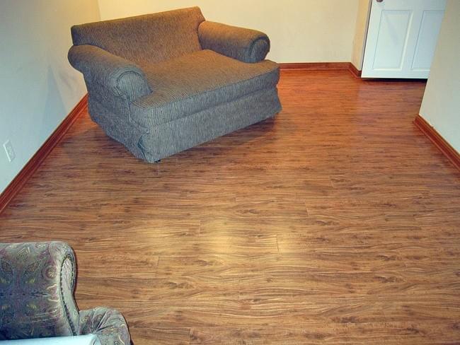 Laminate flooring in a living room
