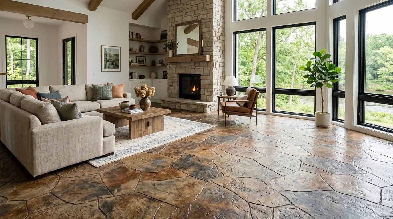 stamped and colored concrete work — professional service in Eau Claire, WI