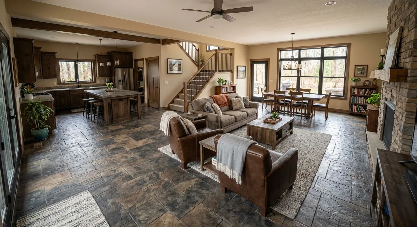 stamped and colored concrete work — professional service in Eau Claire, WI
