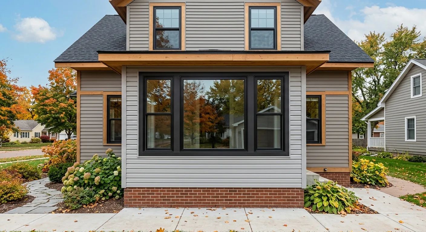 Full-frame window replacement detail on an older Chippewa Valley home in Eau Claire, WI